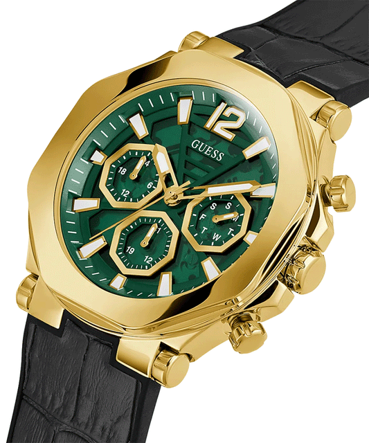 Montre GUESS multifonction US Homme Cuir Marron