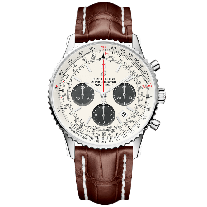 Breitling Navitimer Panda Brown Leather