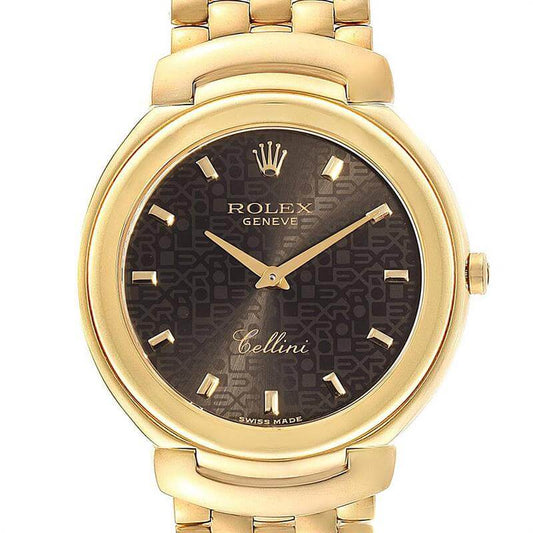 Rolex Brown 18K Yellow Gold Cellini