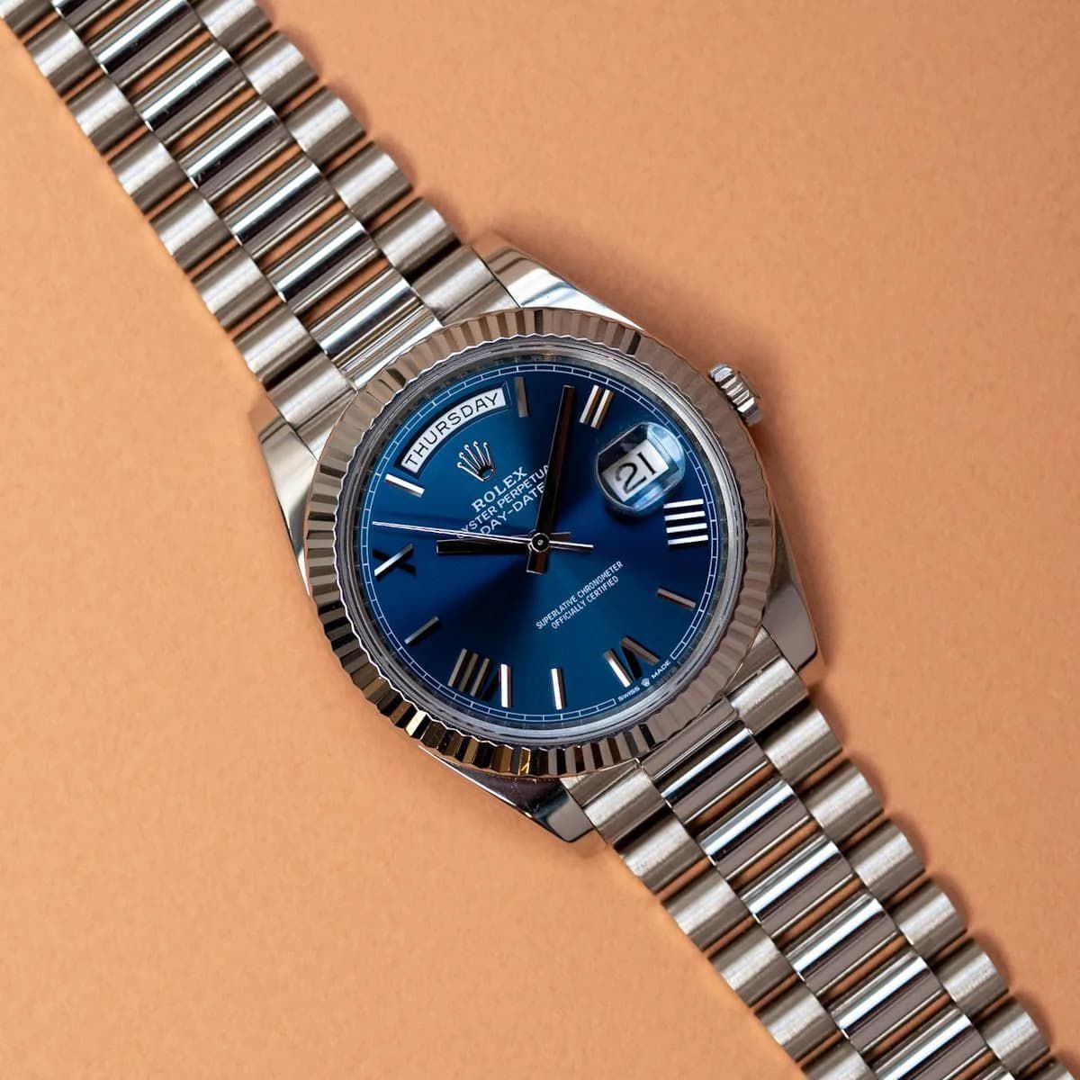 Rolex Day-Date Bleu Chiffres romains