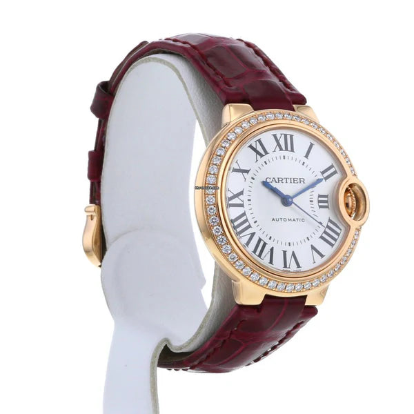 BALLON BLEU CUIR BORDEAU GOLD WHITE SERTIE