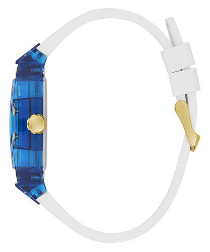 Montre multifonction GUESS pour homme blanche et bleue