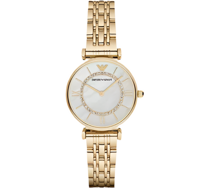 Montre à deux aiguilles en acier inoxydable doré pour femme Emporio Armani AR1907