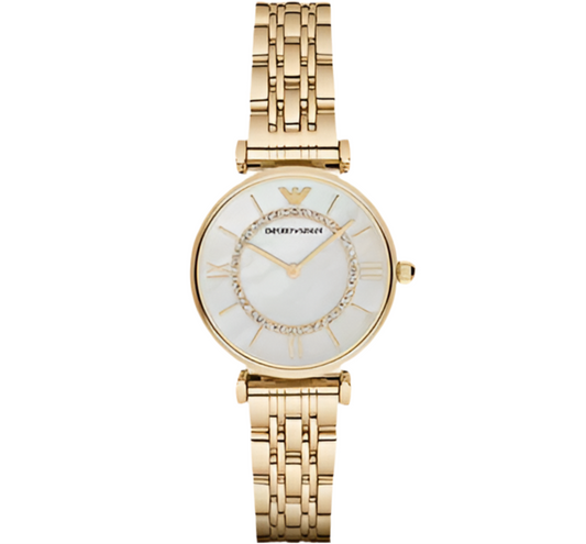 Montre à deux aiguilles en acier inoxydable doré pour femme Emporio Armani AR1907