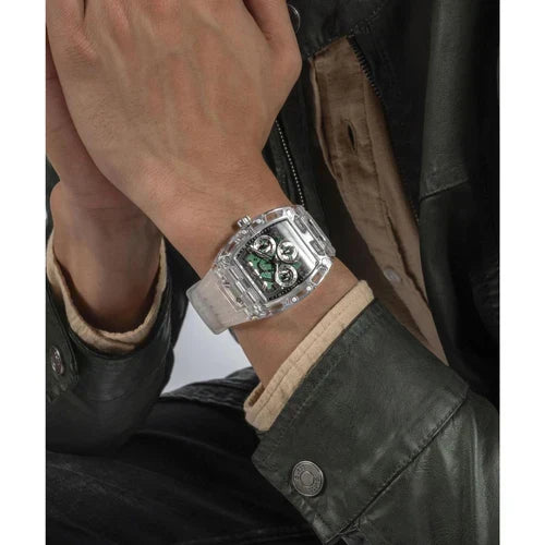 Montre Homme Guess Phoenix - GW0499G8 Bracelet Plastique transparent