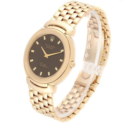 Rolex Brown 18K Yellow Gold Cellini
